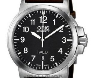 Oris-BC-3-Black-Dial-Brown-Leather-Mens-Watch-735-7641-4164LS